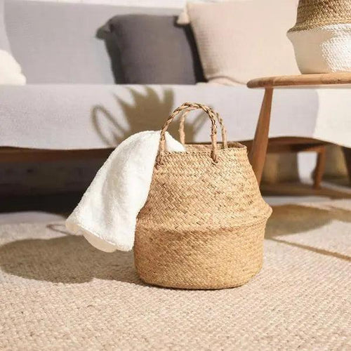 Amber Crescent - Foldable Woven Bamboo Storage Basket