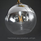 Sage - Amber Glass Ball Pendant Lamp