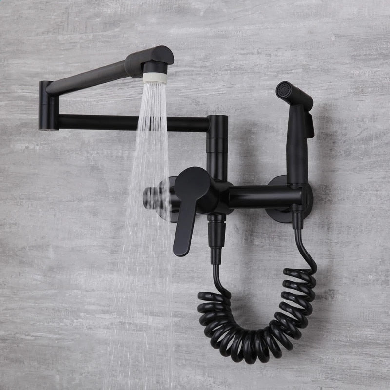 Silent Orchard - Wall Mounted Nordic Pot Filler Faucet Kitchen Faucet with Sprayer