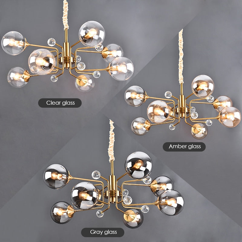 Storm Cypress - Glass bubble chandelier Kitchen Island light