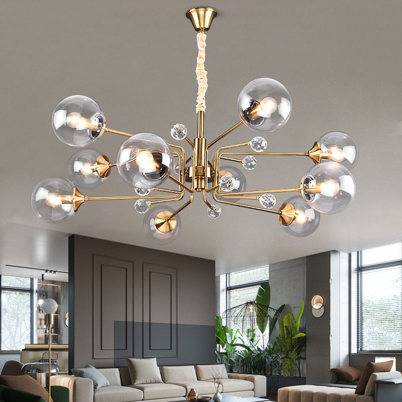 Storm Cypress - Glass bubble chandelier Kitchen Island light