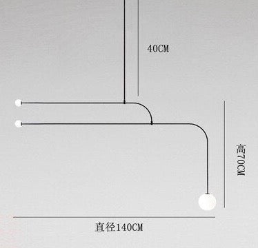 Raven Vessel Minimalist Bedroom Bedside Led Chandelier Light