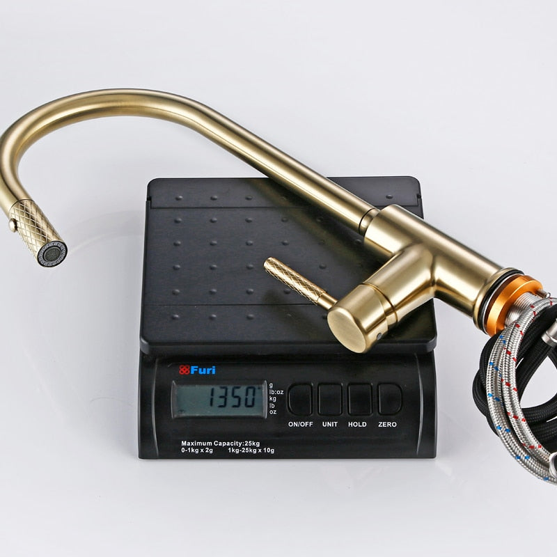 Bright Fern - Gold Kitchen Faucet With Sprayer