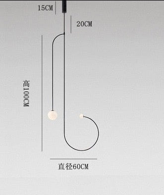 Raven Vessel Minimalist Bedroom Bedside Led Chandelier Light