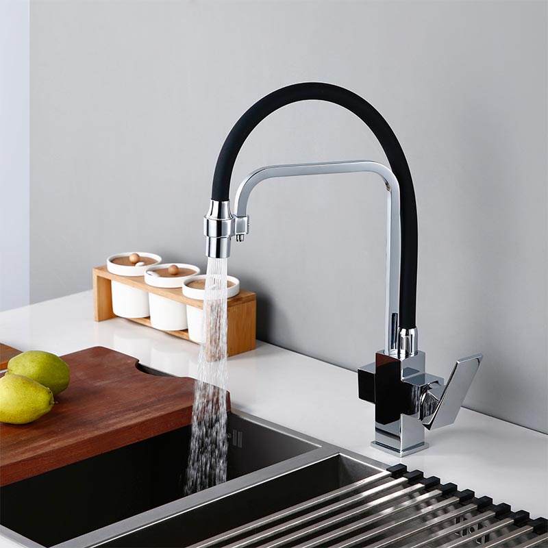Ivory Haven - Black Chrome Kitchen Faucet
