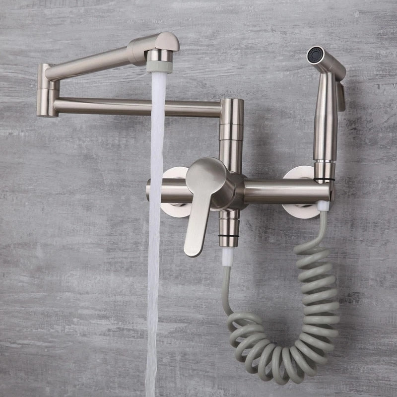 Silent Orchard - Wall Mounted Nordic Pot Filler Faucet Kitchen Faucet with Sprayer