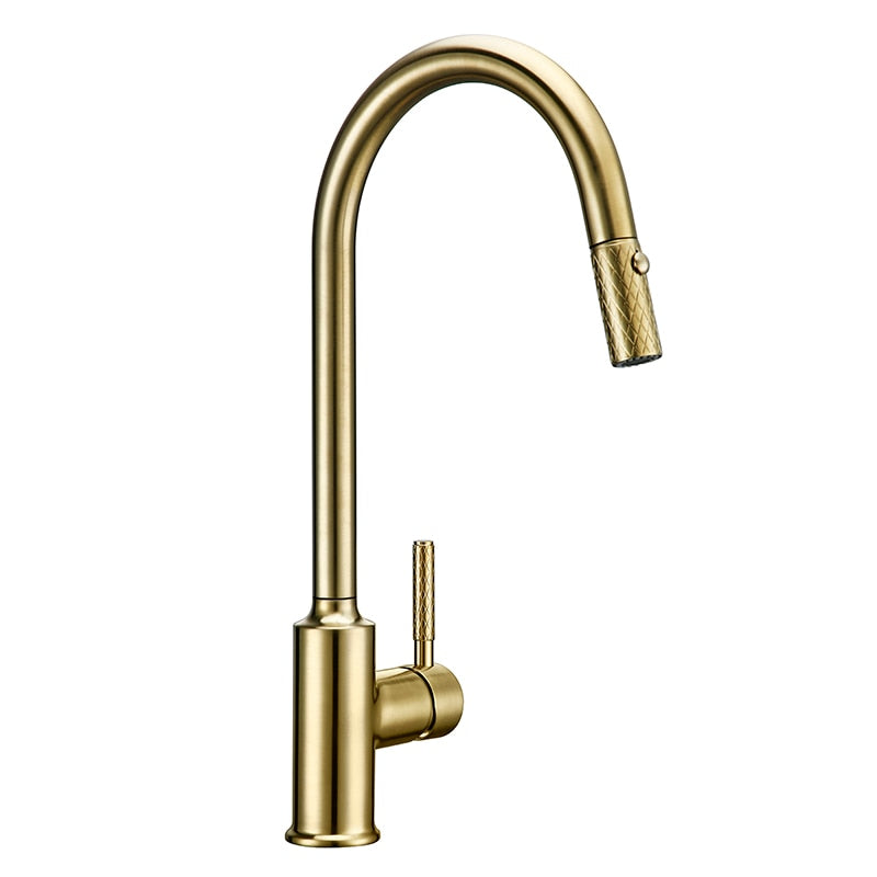 Bright Fern - Gold Kitchen Faucet With Sprayer