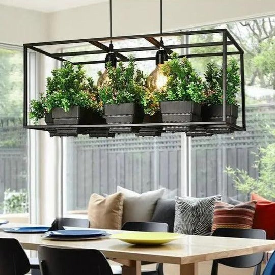 Dusk Ridge - Iron Garden Planter Light Chandelier