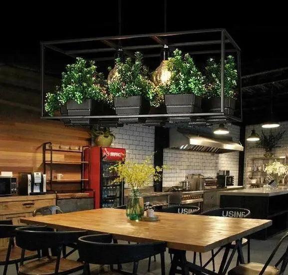 Dusk Ridge - Iron Garden Planter Light Chandelier