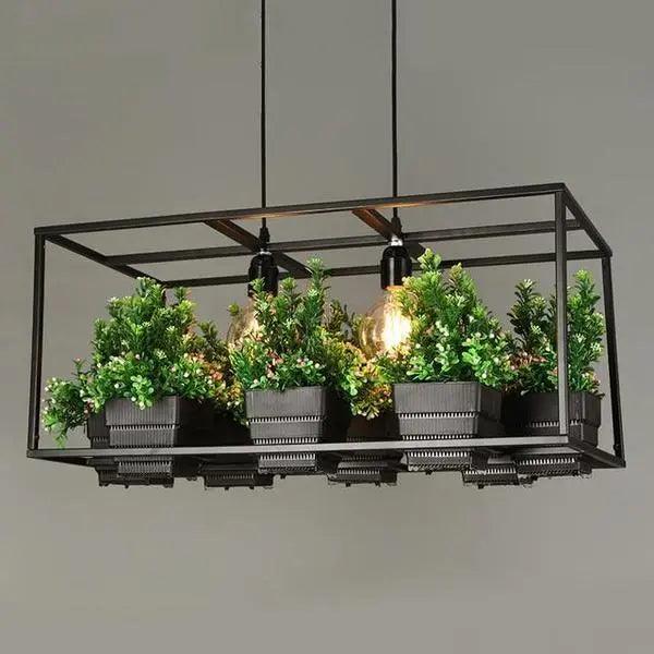 Dusk Ridge - Iron Garden Planter Light Chandelier