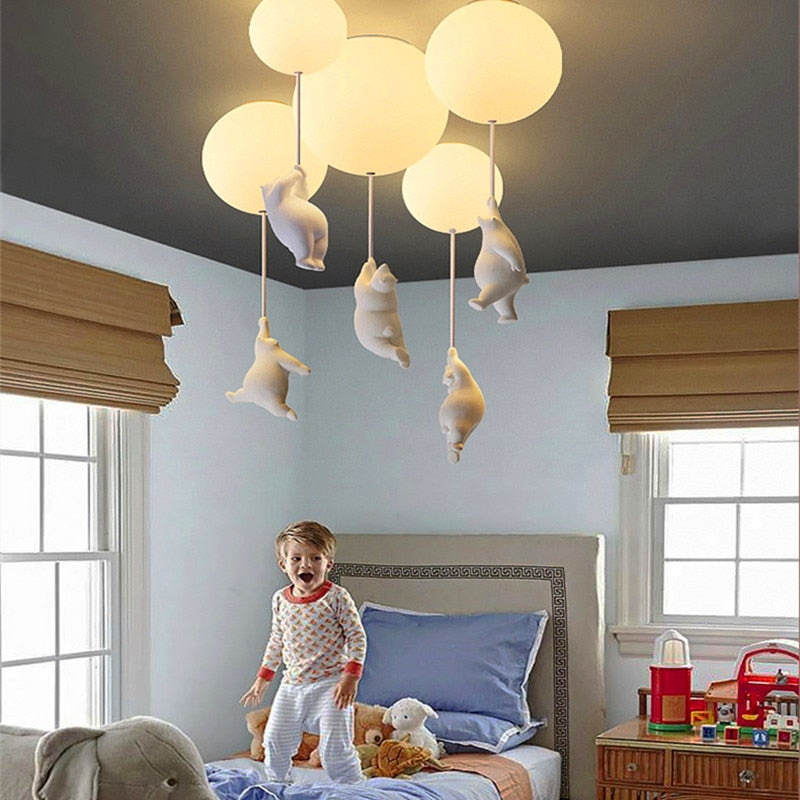 Serene Birch - Bear Nursery Ceiling Light Childrens Lighting