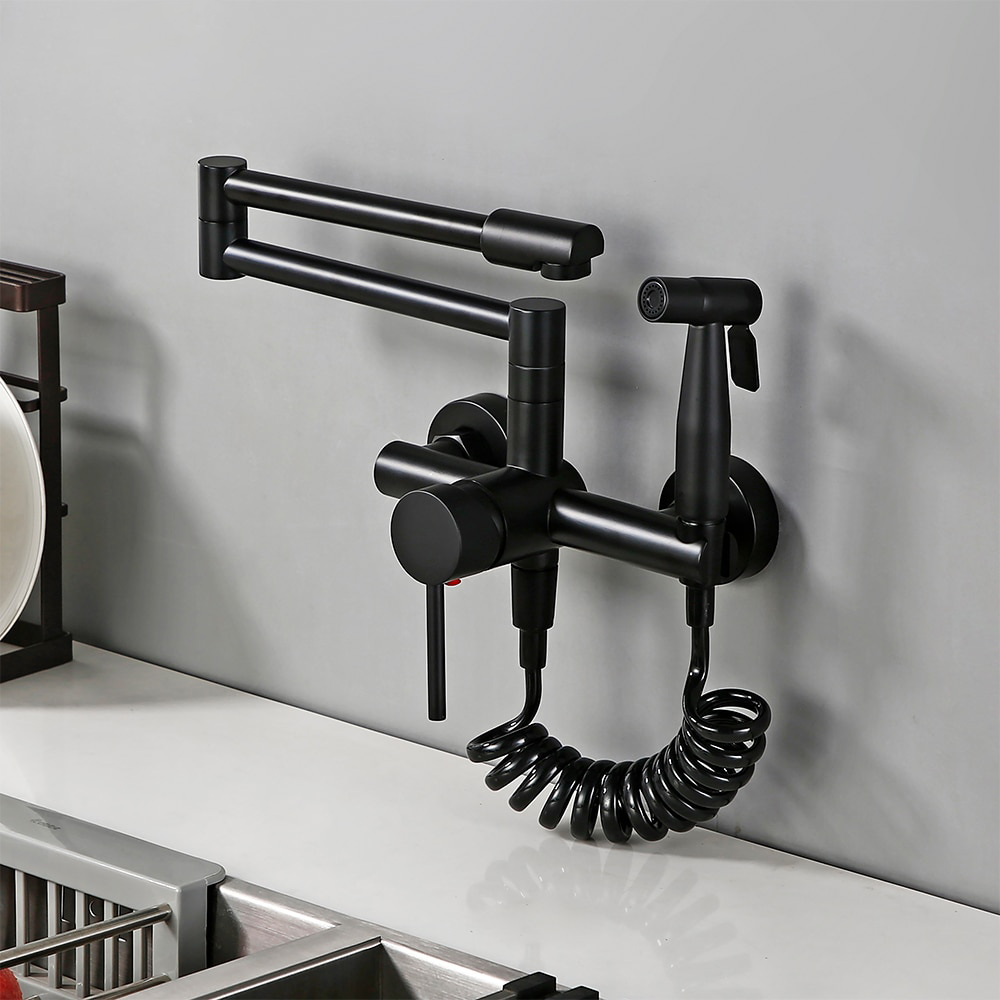 Sand Moor - Modern Kitchen Pot Filler Faucet Kitchen Faucet with Sprayer