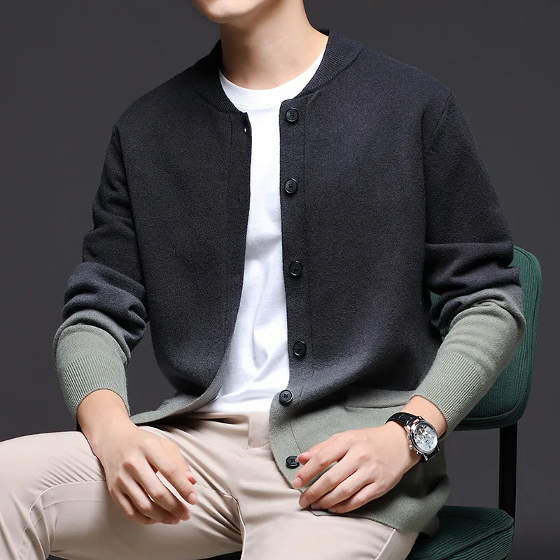 Ignazio Ombre Cotton Blend Cardigan – V-Neck Button-Down Ribbed Knitwear