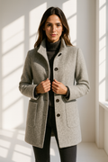 Jenny High-Collar Wool Coat – Single-Breasted Side-Pocketed Overcoat