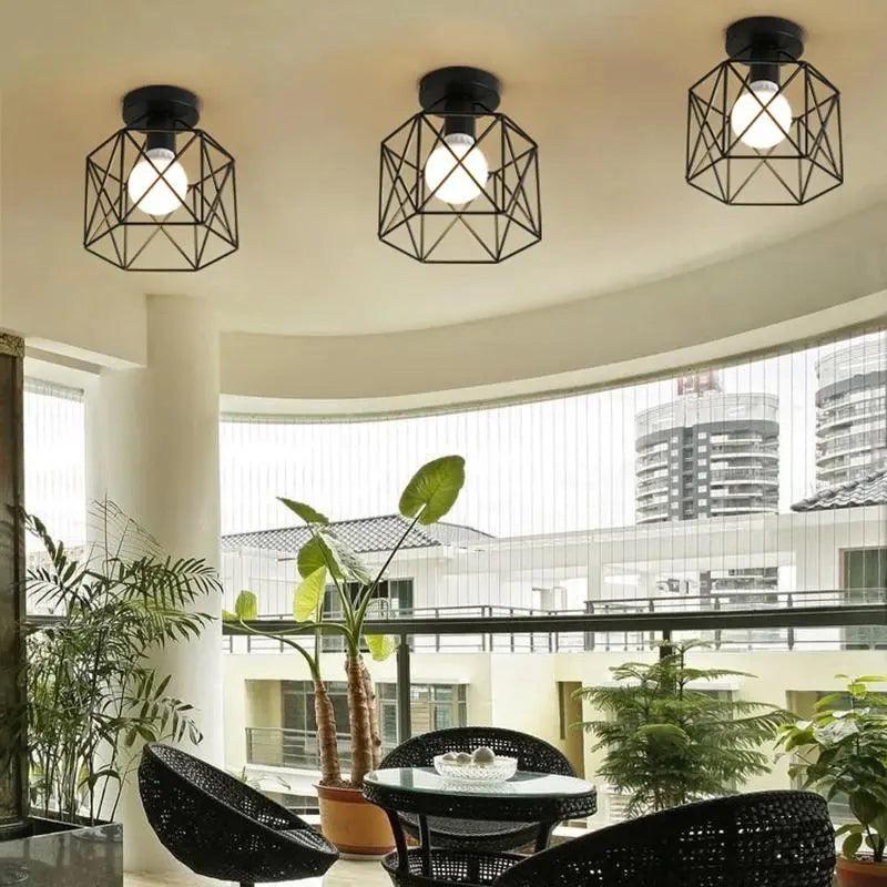 Willow Linen - Industrial Semi Flush Mount Light