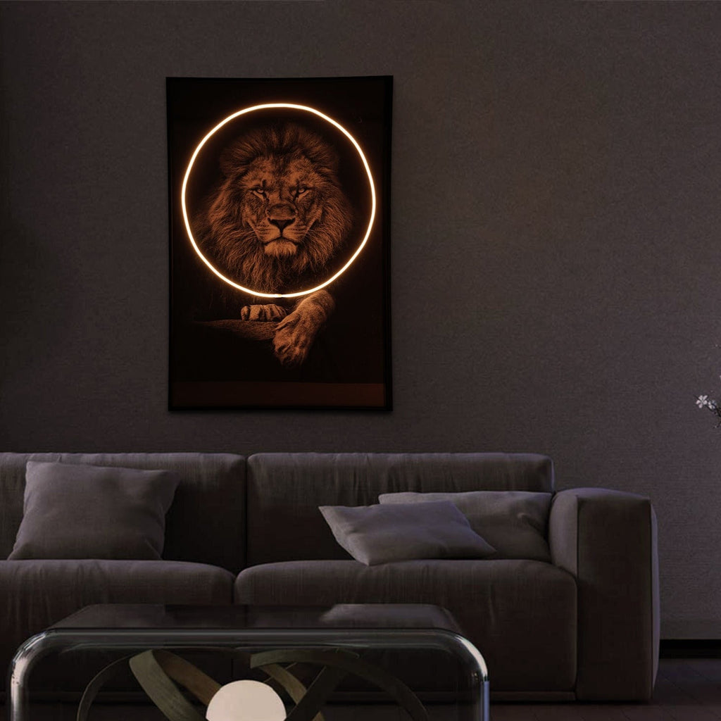 Kieran - Lion Wall Art with LED Lights