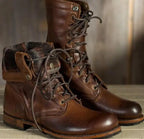 Lindsay Leather Combat Boots – Lace-Up Mid-Calf Utility Footwear