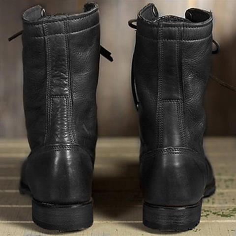 Lindsay Leather Combat Boots – Lace-Up Mid-Calf Utility Footwear