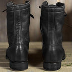Lindsay Leather Combat Boots – Lace-Up Mid-Calf Utility Footwear