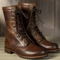 Lindsay Leather Combat Boots – Lace-Up Mid-Calf Utility Footwear