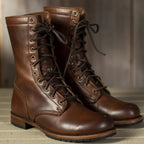 Lindsay Leather Combat Boots – Lace-Up Mid-Calf Utility Footwear
