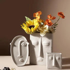 Ashen Lantern - Nordic Ceramic Face Vase
