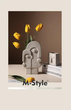Ashen Lantern - Nordic Ceramic Face Vase