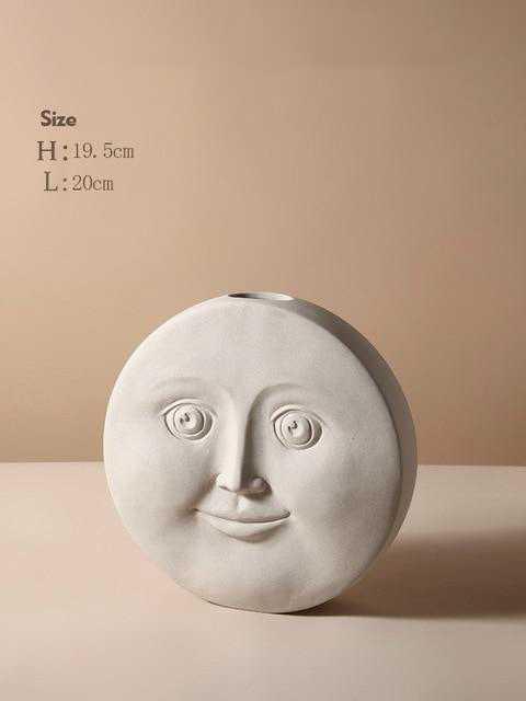 Ashen Lantern - Nordic Ceramic Face Vase