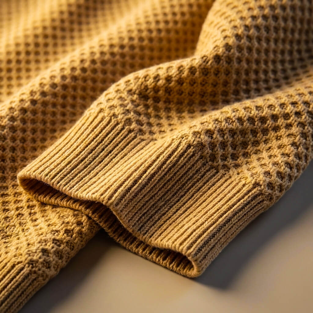 Lorenzo Honeycomb Knit Cardigan – Pima Cotton Ribbed Pocket Relaxed Fit Sweater
