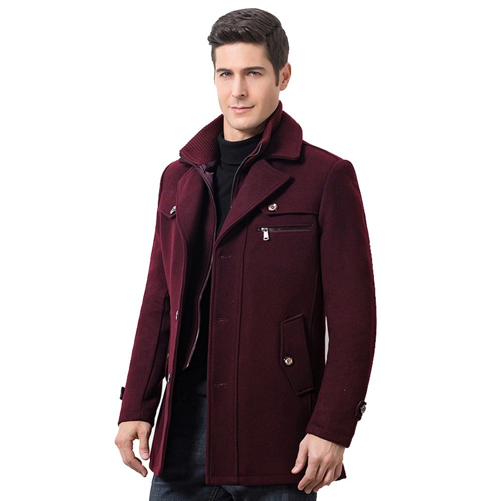 Lorenzo Wool Blend Overcoat – Layered-Collar Button-Front Tailored Outerwear