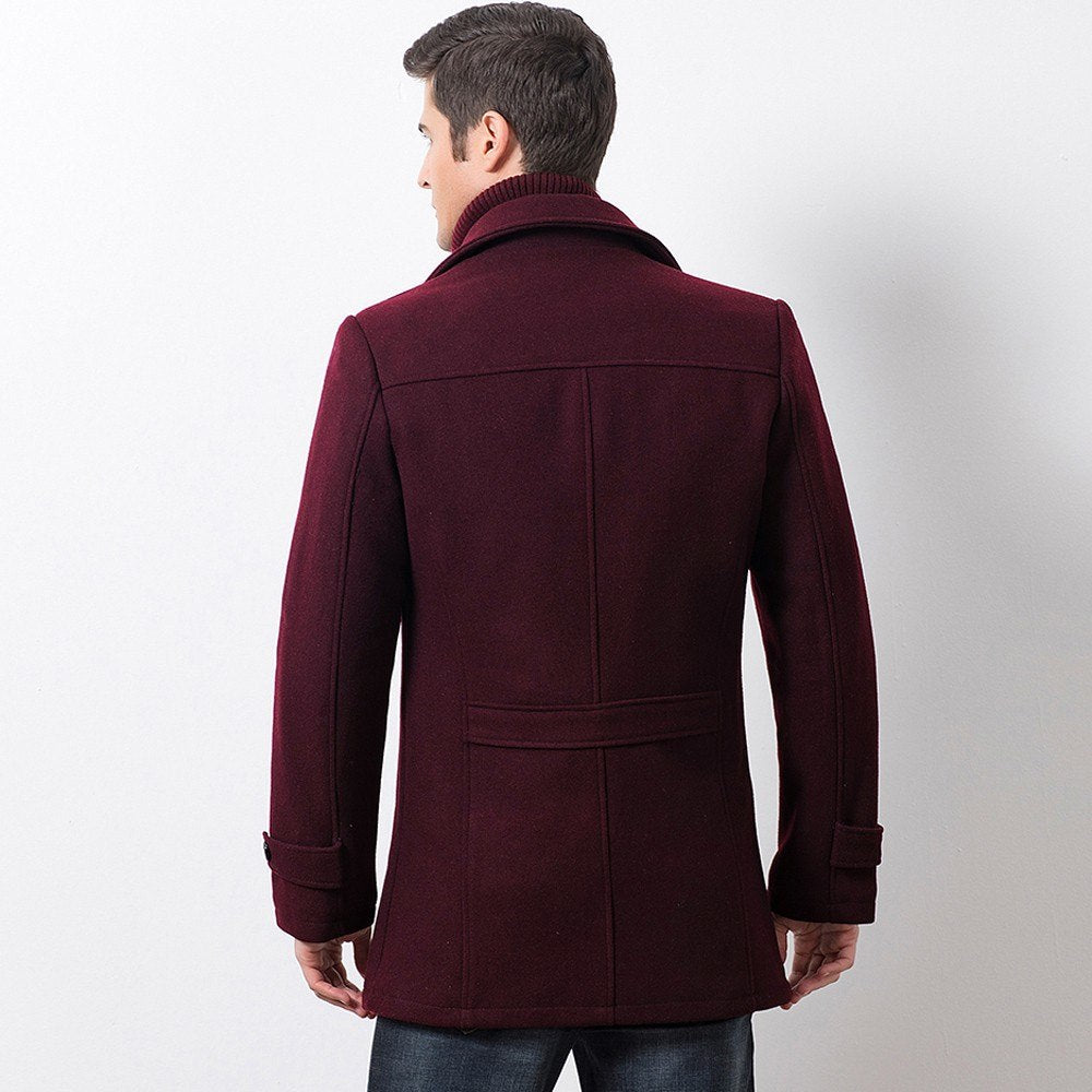 Lorenzo Wool Blend Overcoat – Layered-Collar Button-Front Tailored Outerwear