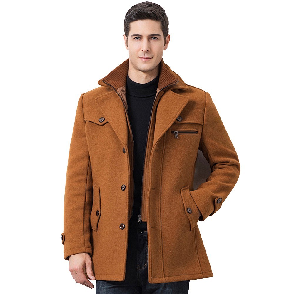 Lorenzo Wool Blend Overcoat – Layered-Collar Button-Front Tailored Outerwear