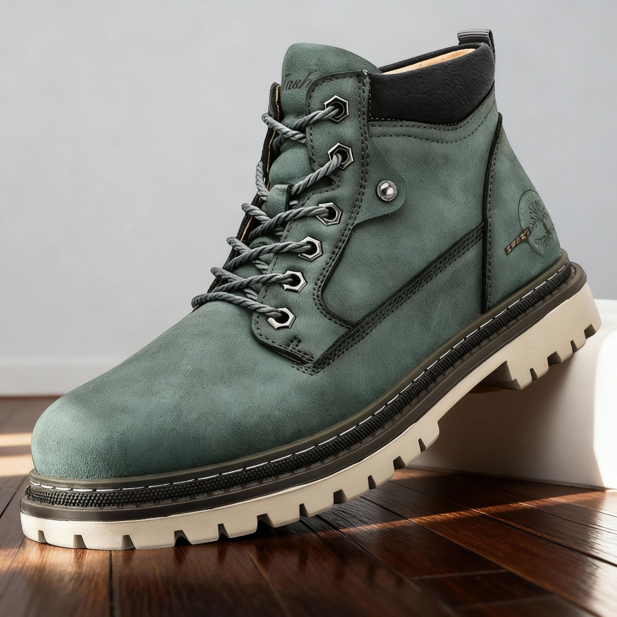 Lucento Suede Lace-Up Work Boots – Welted Reinforced Rugged Footwear