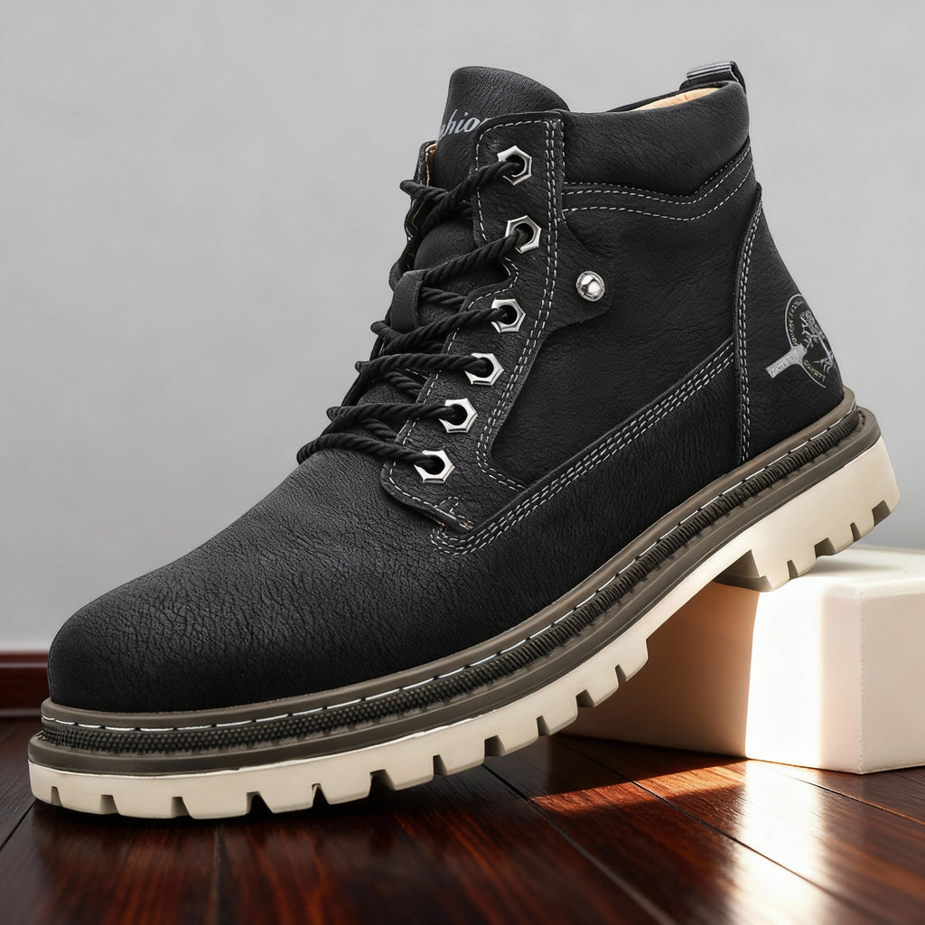 Lucento Suede Lace-Up Work Boots – Welted Reinforced Rugged Footwear