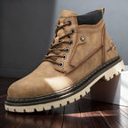 Lucento Suede Lace-Up Work Boots – Welted Reinforced Rugged Footwear