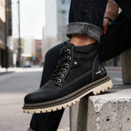 Lucento Suede Lace-Up Work Boots – Welted Reinforced Rugged Footwear