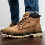 Lucento Suede Lace-Up Work Boots – Welted Reinforced Rugged Footwear