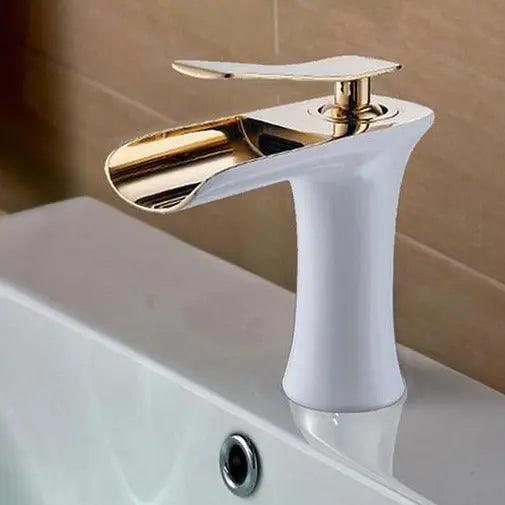 Meadow Pearl - Single Handle Gold Bathroom Faucet