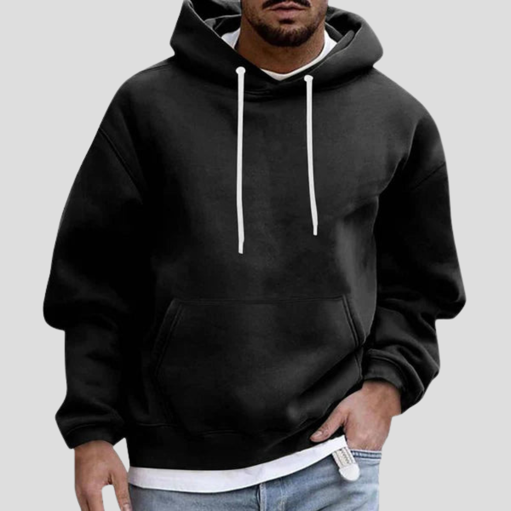 Marco Fleece Knit Hoodie – Relaxed Dropped-Shoulder Kangaroo-Pocket Pullover