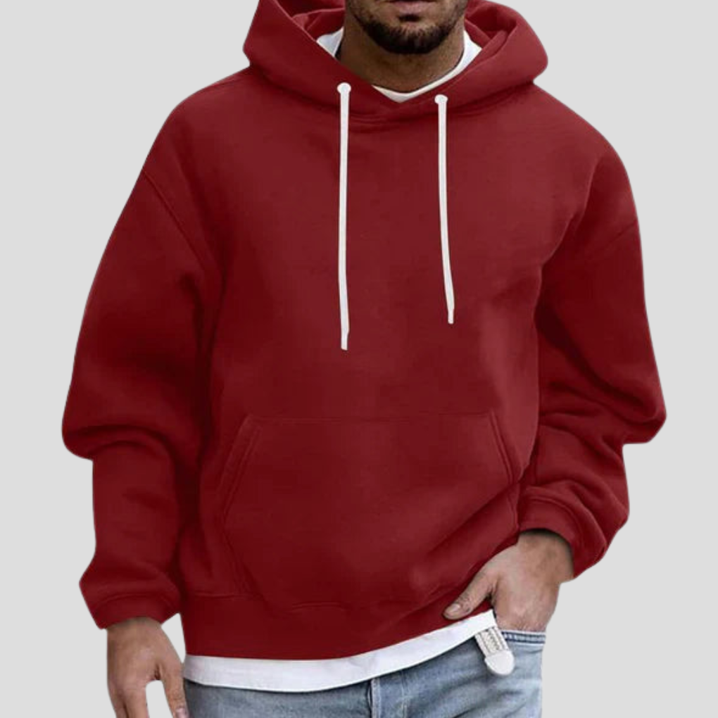 Marco Fleece Knit Hoodie – Relaxed Dropped-Shoulder Kangaroo-Pocket Pullover