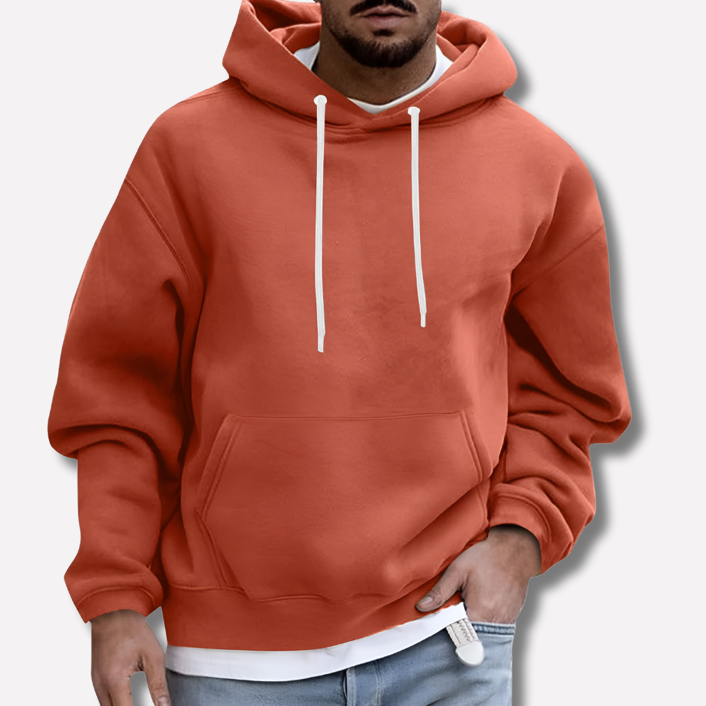 Marco Fleece Knit Hoodie – Relaxed Dropped-Shoulder Kangaroo-Pocket Pullover