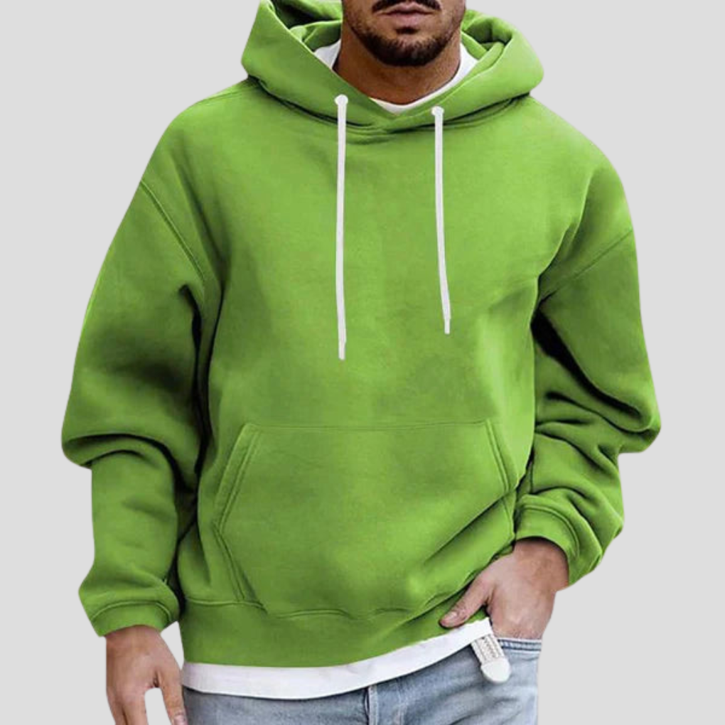 Marco Fleece Knit Hoodie – Relaxed Dropped-Shoulder Kangaroo-Pocket Pullover