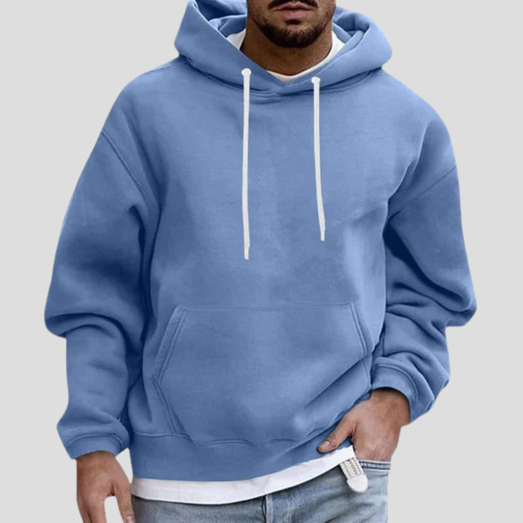 Marco Fleece Knit Hoodie – Relaxed Dropped-Shoulder Kangaroo-Pocket Pullover