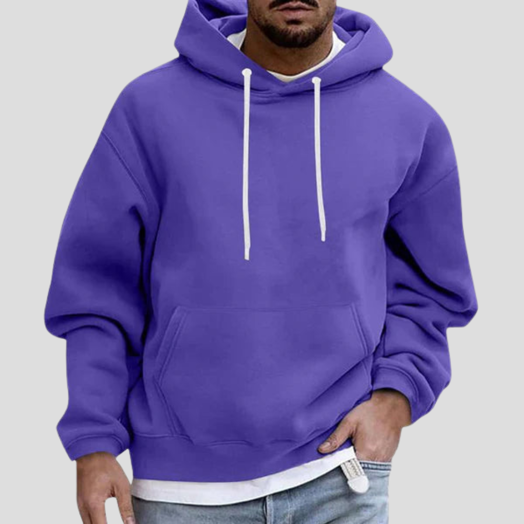 Marco Fleece Knit Hoodie – Relaxed Dropped-Shoulder Kangaroo-Pocket Pullover