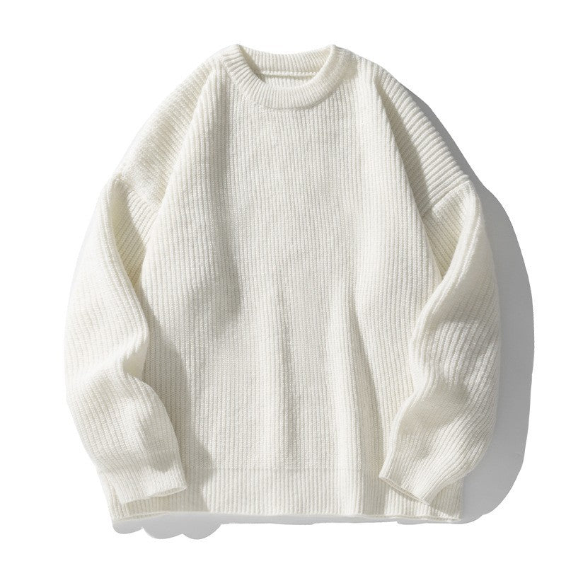 Matthew Ribbed Knit Crewneck Sweater – Drop Shoulder Oversized Relaxed Pullover