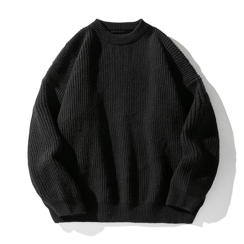 Matthew Ribbed Knit Crewneck Sweater – Drop Shoulder Oversized Relaxed Pullover