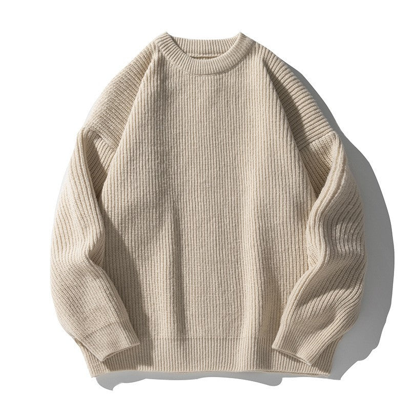 Matthew Ribbed Knit Crewneck Sweater – Drop Shoulder Oversized Relaxed Pullover