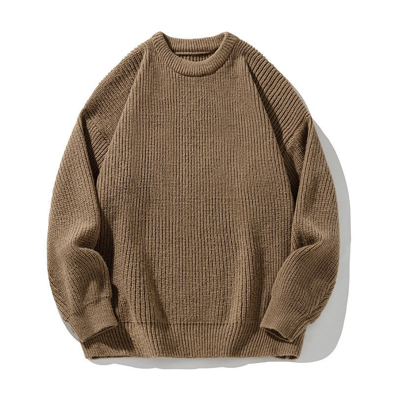 Matthew Ribbed Knit Crewneck Sweater – Drop Shoulder Oversized Relaxed Pullover