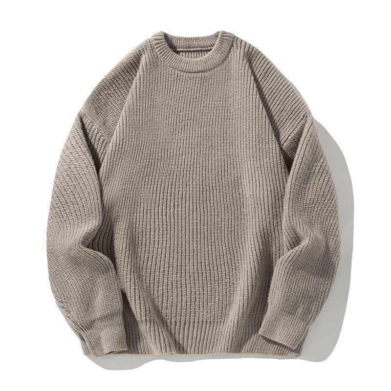 Matthew Ribbed Knit Crewneck Sweater – Drop Shoulder Oversized Relaxed Pullover