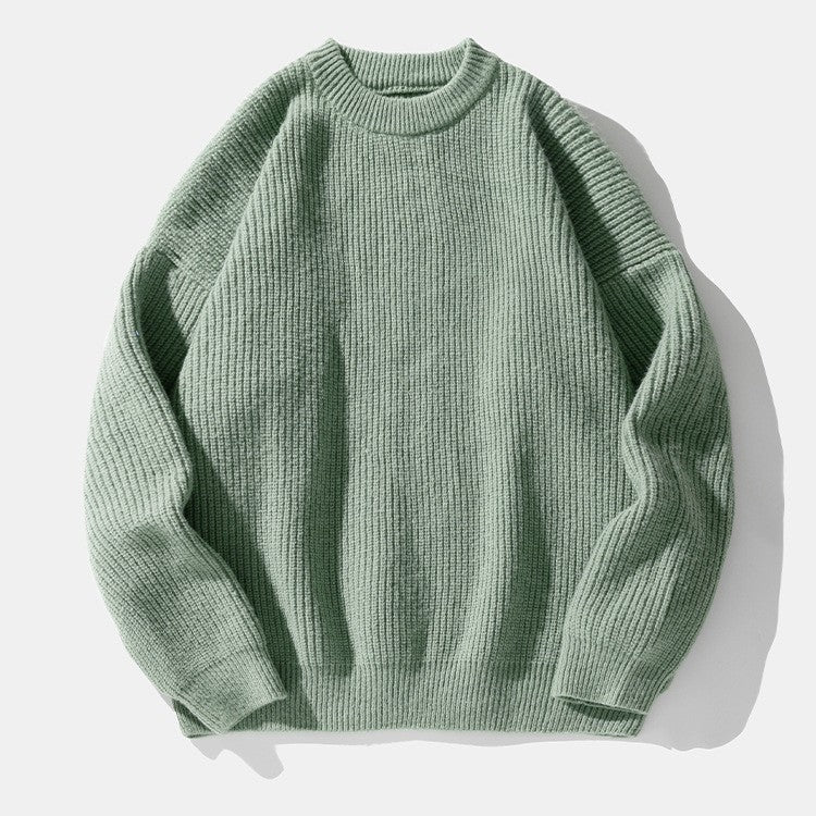 Matthew Ribbed Knit Crewneck Sweater – Drop Shoulder Oversized Relaxed Pullover
